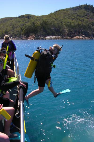 Me jumping off the boat!
