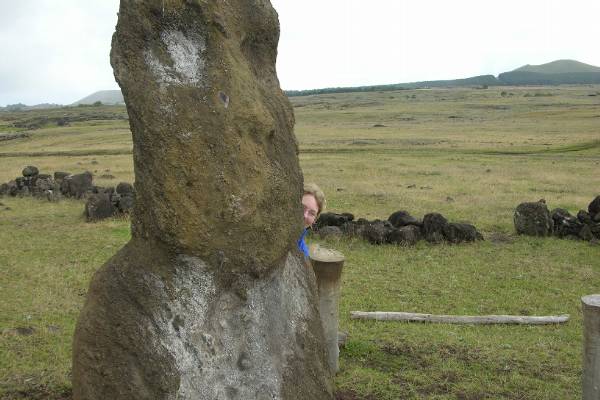 Moai with Claire peeking