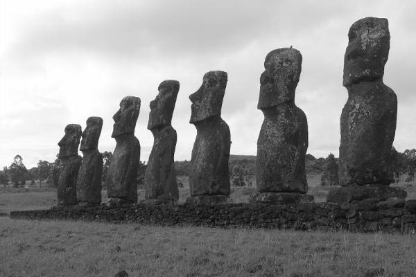 Seven magnificent moai