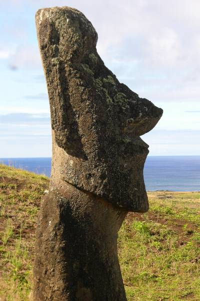 Side view of moai