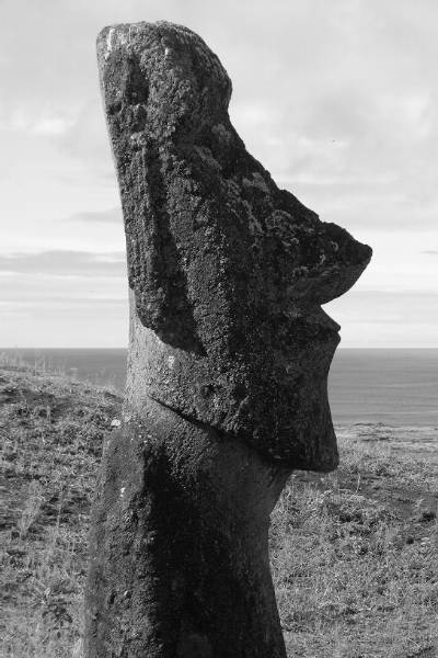Side view of moai