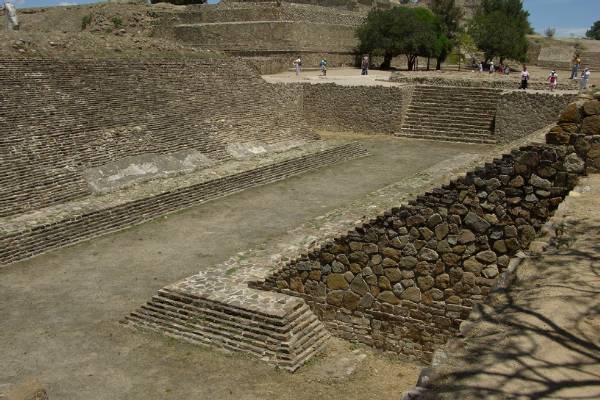 A ball court in Monte Alban, Oaxaca