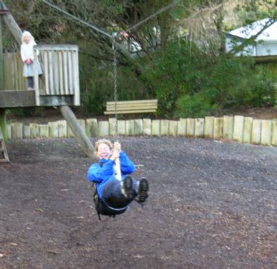 Claire on a slide